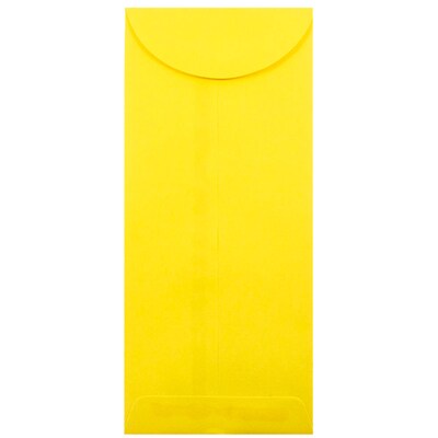 JAM Paper Open End #12 Currency Envelope, 4 3/4 x 11, Yellow Brite Hue, 50/Pack (3156400I)