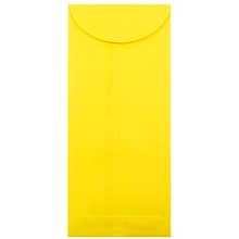 JAM Paper Open End #12 Currency Envelope, 4 3/4 x 11, Yellow Brite Hue, 50/Pack (3156400I)