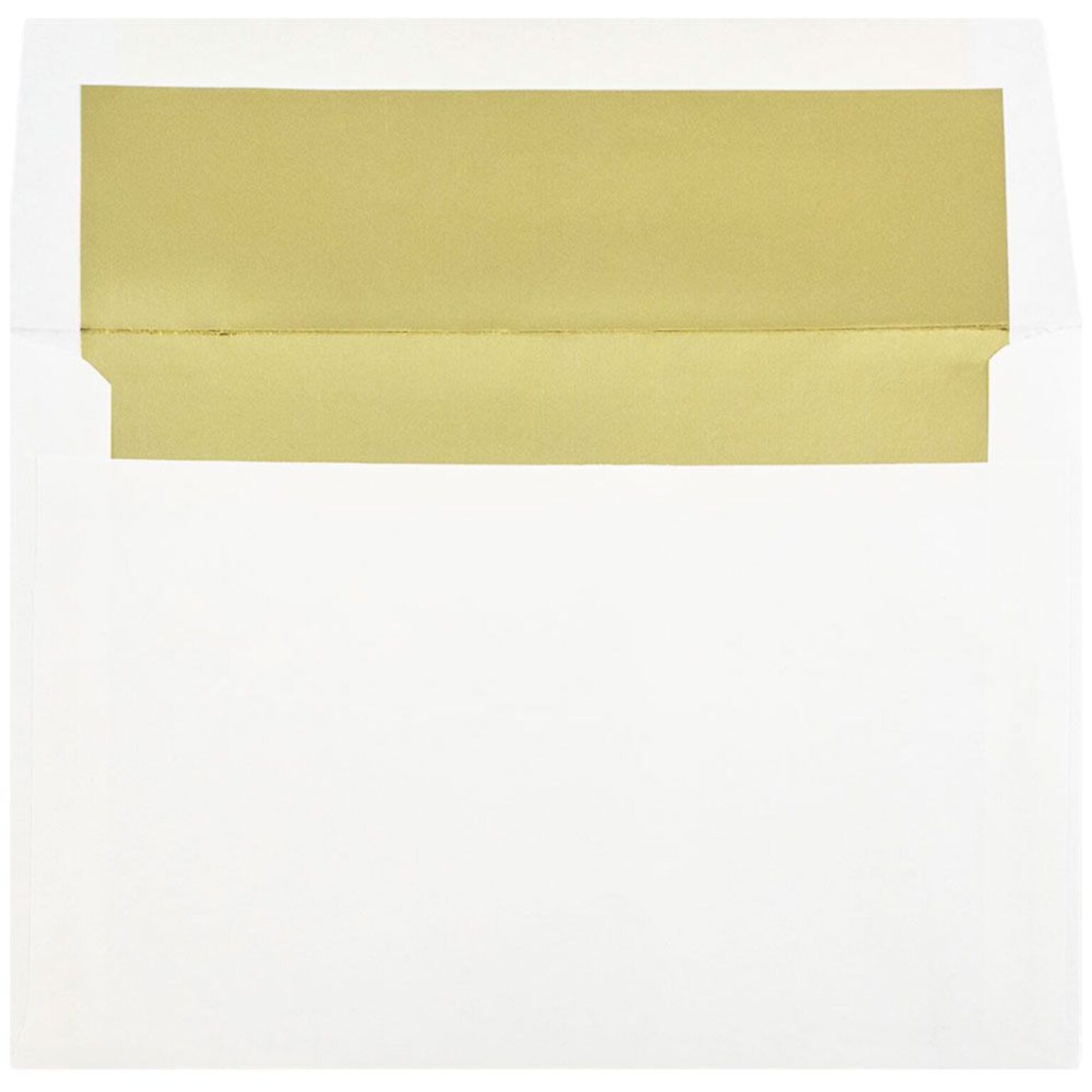 JAM Paper® A8 Foil Lined Invitation Envelopes, 5.5 x 8.125, White with Gold Foil, 25/Pack (3243664)