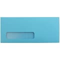 JAM Paper #10 Window Envelope, 4 1/8 x 9 1/2, Blue, 1000/Carton (5156476B)