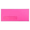 JAM Paper® #10 Business Window Envelopes, 4.125 x 9.5, Ultra Fuchsia Pink, Bulk 500/Box (5156479H)