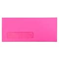 JAM Paper #10 Business Window Envelope, 4 1/8 x 9 1/2, Ultra Fuchsia Pink, 50/Pack (5156479I)