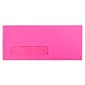 JAM Paper #10 Business Window Envelope, 4 1/8" x 9 1/2", Ultra Fuchsia Pink, 50/Pack (5156479I)