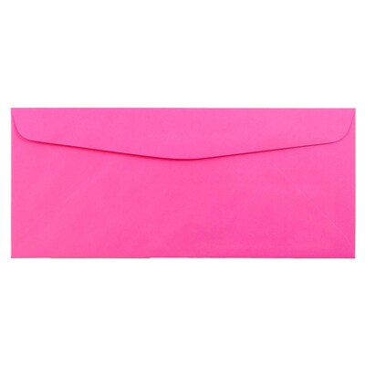 JAM Paper #10 Business Window Envelope, 4 1/8" x 9 1/2", Ultra Fuchsia Pink, 50/Pack (5156479I)