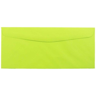 JAM Paper #10 Business Window Envelope, 4 1/8" x 9 1/2", Ultra Lime Green, 500/Pack (5156480H)