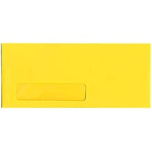 JAM Paper #10 Business Window Envelope, 4 1/8 x 9 1/2, Yellow, 50/Pack (5156482I)