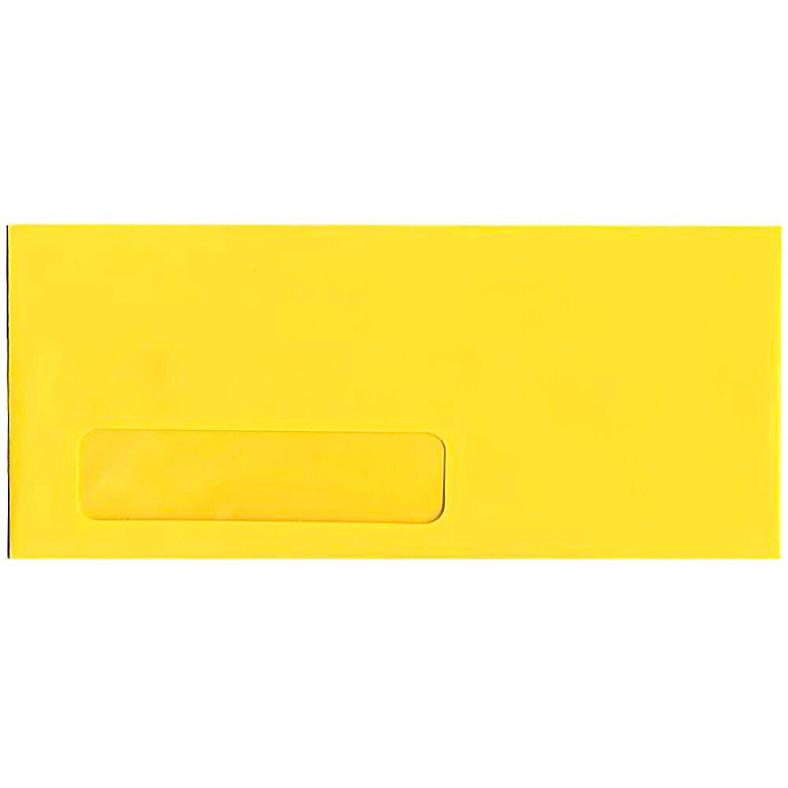 JAM Paper® #10 Business Window Envelopes, 4.125 x 9.5, Yellow Recycled, Bulk 500/Box (5156482H)