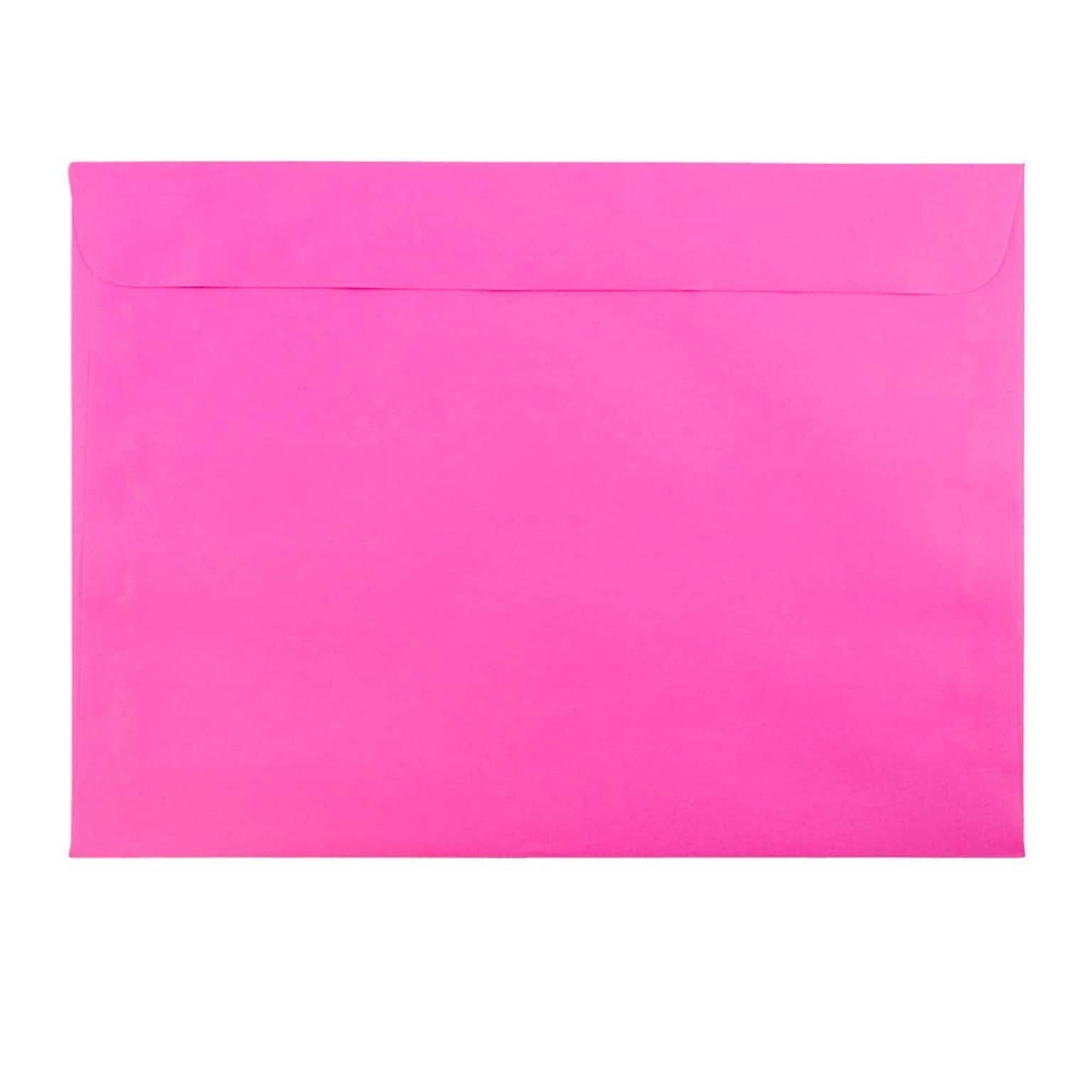 JAM Paper 9 x 12 Booklet Colored Envelopes, Ultra Fuchsia Pink, Bulk 1000/Carton (5156770B)