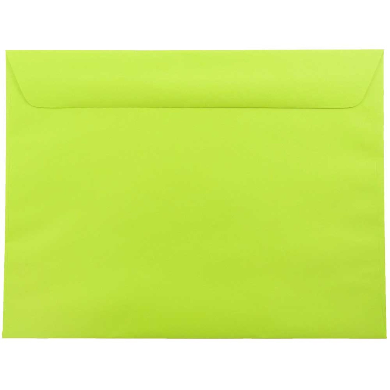 JAM Paper 9 x 12 Booklet Colored Envelopes, Ultra Lime Green, 25/Pack (5156771)