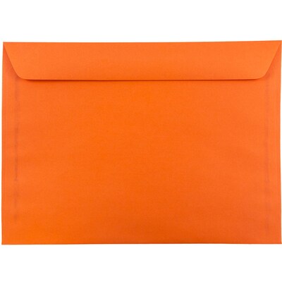 JAM Paper 9 x 12 Booklet Colored Envelopes, Orange Recycled, 25/Pack (5156772)