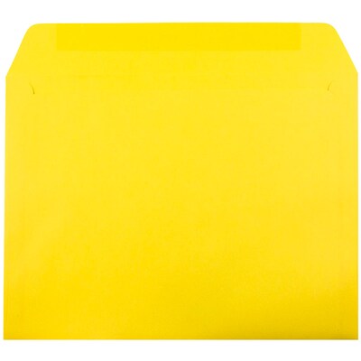 JAM Paper Booklet Envelope, 9" x 12", Yellow, 250/Box (5156775H)