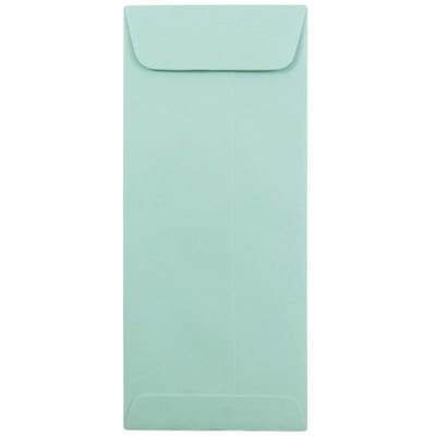 JAM Paper #10 Policy Business Envelopes, 4 1/8 x 9 1/2, Aqua Blue, 25/Pack (21520986)