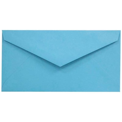 JAM Paper Monarch Open End Invitation Envelope, 3 7/8 x 7 1/2, Brite Hue Blue, 50/Pack (34097574I)