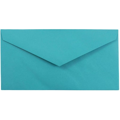 JAM Paper Monarch Colored Envelopes, 3.875 x 7.5, Sea Blue Recycled, 25/Pack (34097576)