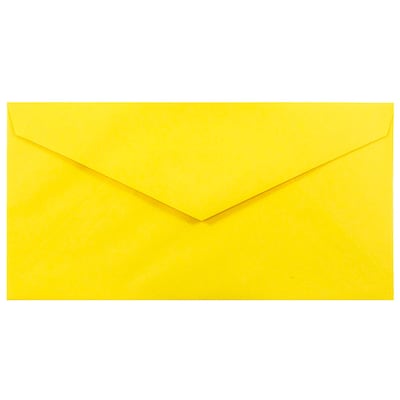 JAM Paper Monarch Open End Invitation Envelope, 3 7/8 x 7 1/2, Brite Hue Yellow, 50/Pack (34097577
