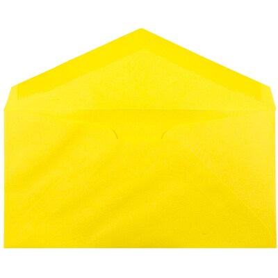 JAM Paper Monarch Open End Invitation Envelope, 3 7/8" x 7 1/2", Brite Hue Yellow, 50/Pack (34097577I)
