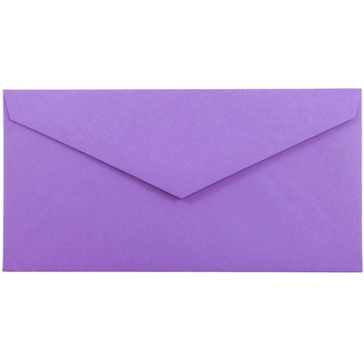 JAM Paper Monarch Open End Invitation Envelope, 3 7/8 x 7 1/2, Violet Purple, 50/Pack (34097581I)