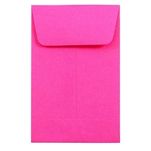 JAM Paper #1 Coin Business Colored Envelopes, 2.25 x 3.5, Ultra Fuchsia Pink, 25/Pack (352927832)