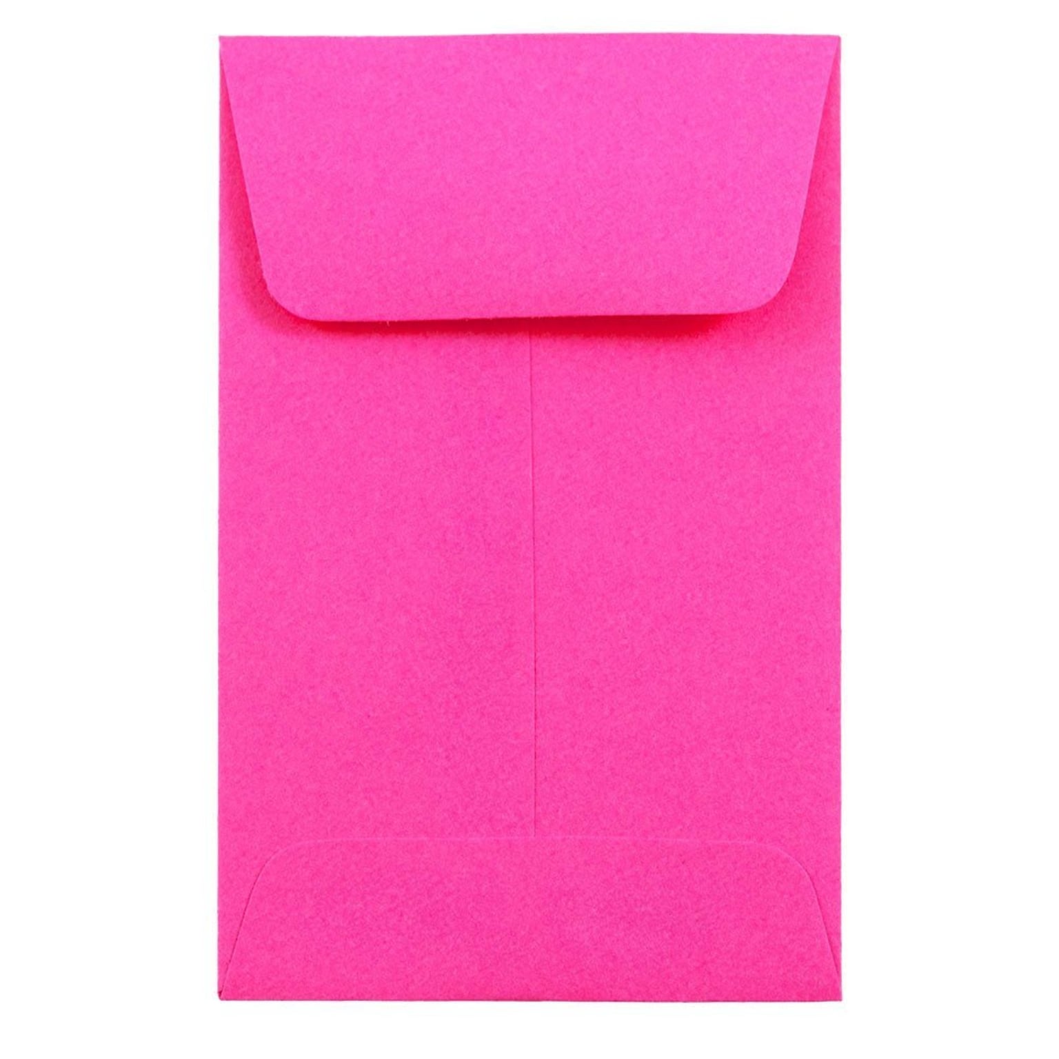 JAM Paper #1 Coin Business Colored Envelopes, 2.25 x 3.5, Ultra Fuchsia Pink, Bulk 500/Box (352927832H)