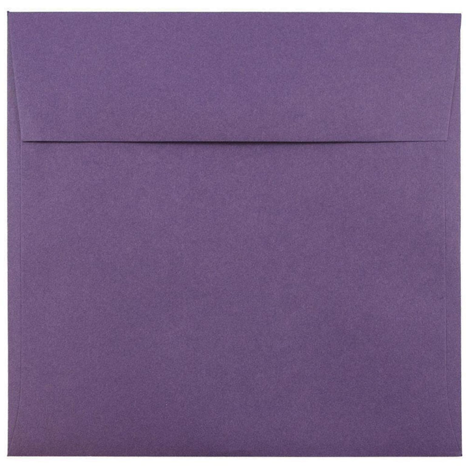 JAM Paper 8.5 x 8.5 Square Invitation Envelopes, Dark Purple, 50/Pack (563912527I)