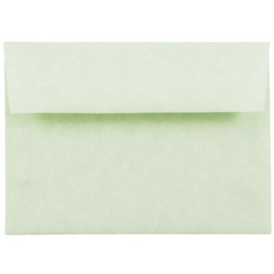 JAM Paper® 4Bar A1 Parchment Invitation Envelopes, 3.625 x 5.125, Green Recycled, 50/Pack (900826112I)
