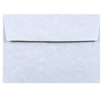 JAM Paper 4Bar A1 Parchment Invitation Envelopes, 3.625 x 5.125, Blue Recycled, 50/Pack (900877844I)