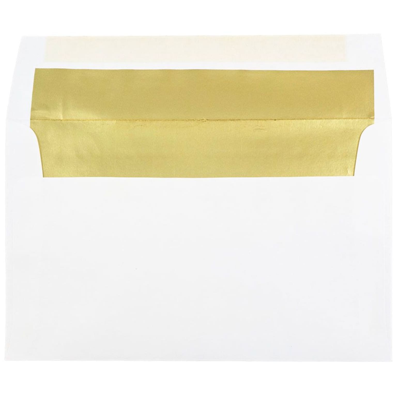 JAM Paper A10 Foil Lined Invitation Envelopes, 6 x 9.5, White with Gold Foil, 25/Pack (900905660)