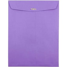 JAM Paper 9 x 12 Open End Catalog Colored Envelopes with Clasp Closure, Violet Purple Recycled, 10