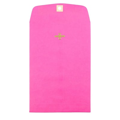 JAM Paper 6 x 9 Open End Catalog Colored Envelopes with Clasp Closure, Ultra Fuchsia Pink, 10/Pack