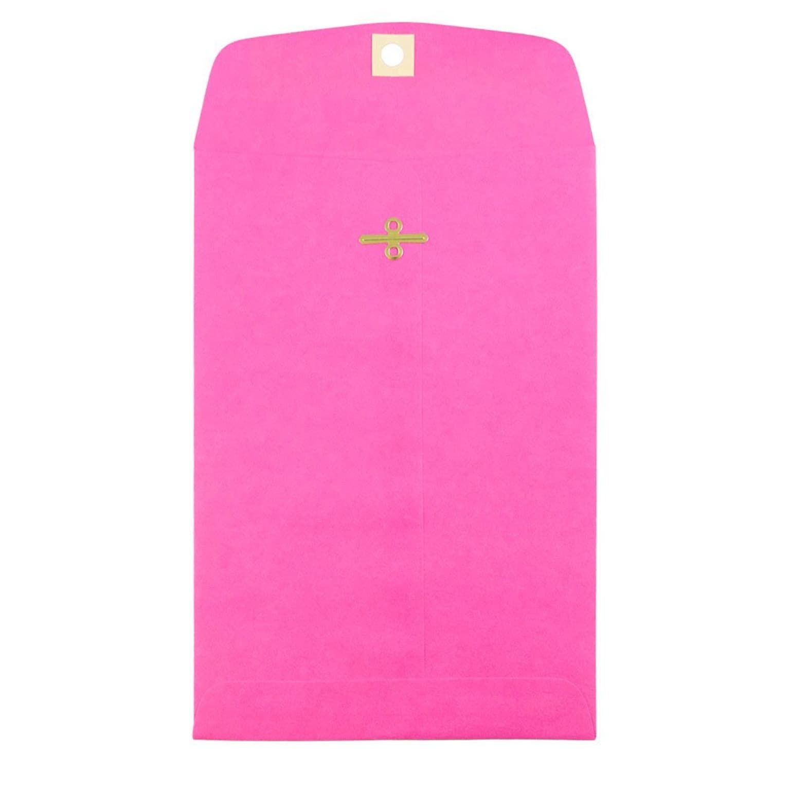 JAM Paper 6 x 9 Open End Catalog Colored Envelopes with Clasp Closure, Ultra Fuchsia Pink, 10/Pack (900909024B)