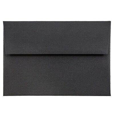 JAM Paper 4Bar A1 Invitation Envelopes, 3.625 x 5.125, Black Linen, 50/Pack (900919196I)