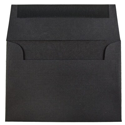 JAM Paper 4Bar A1 Invitation Envelopes, 3.625 x 5.125, Black Linen, 50/Pack (900919196I)