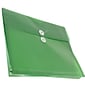 JAM Paper® Plastic Envelopes with Button and String Tie Closure, Letter Booklet, 9.75 x 13, Green Po