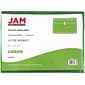 JAM Paper® Plastic Envelopes with Button and String Tie Closure, Letter Booklet, 9.75 x 13, Green Poly, 12/pack (218B1GR)