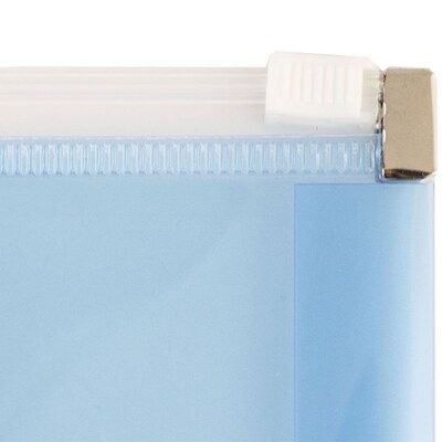 JAM Paper Plastic Expansion Envelopes with Zip Closure, Letter Booklet, 9.75 x 13, Blue, 12/Pack (218Z1bu)
