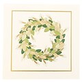 JAM Paper® Christmas Holiday Cards Set, Gold and Green Wreath, 25/pack (52614492U)