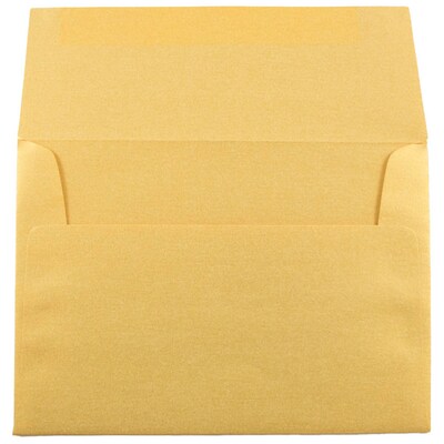 JAM Paper A6 Metallic Invitation Envelopes, 4.75 x 6.5, Stardream Gold, 25/Pack (GCST658)