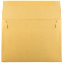 JAM Paper A7 Metallic Invitation Envelopes, 5.25 x 7.25, Stardream Gold, 50/Pack (GCST708I)