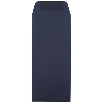 JAM Paper Open End #10 Currency Envelope, 4 1/8" x 9 1/2", Navy Blue, 50/Pack (LEBA317I)