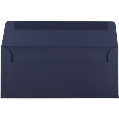 JAM Paper Open End #10 Business Envelope, 4 1/8 x 9 1/2, Navy Blue, 50/Pack (LEBA367I)