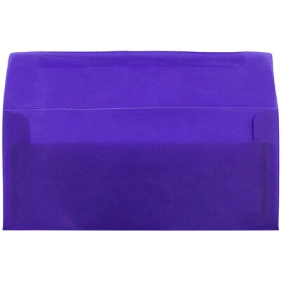 JAM Paper #10 Business Translucent Vellum Envelopes, 4.125 x 9.5, Primary Blue, 50/Pack (PACV357I)