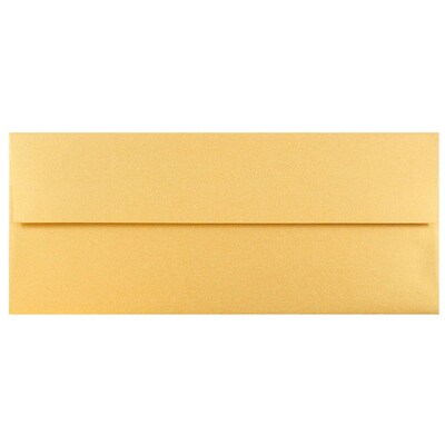 JAM Paper #10 Metallic Business Envelopes, 4.125 x 9.5, Stardream Gold, 25/Pack (SD5360 07)