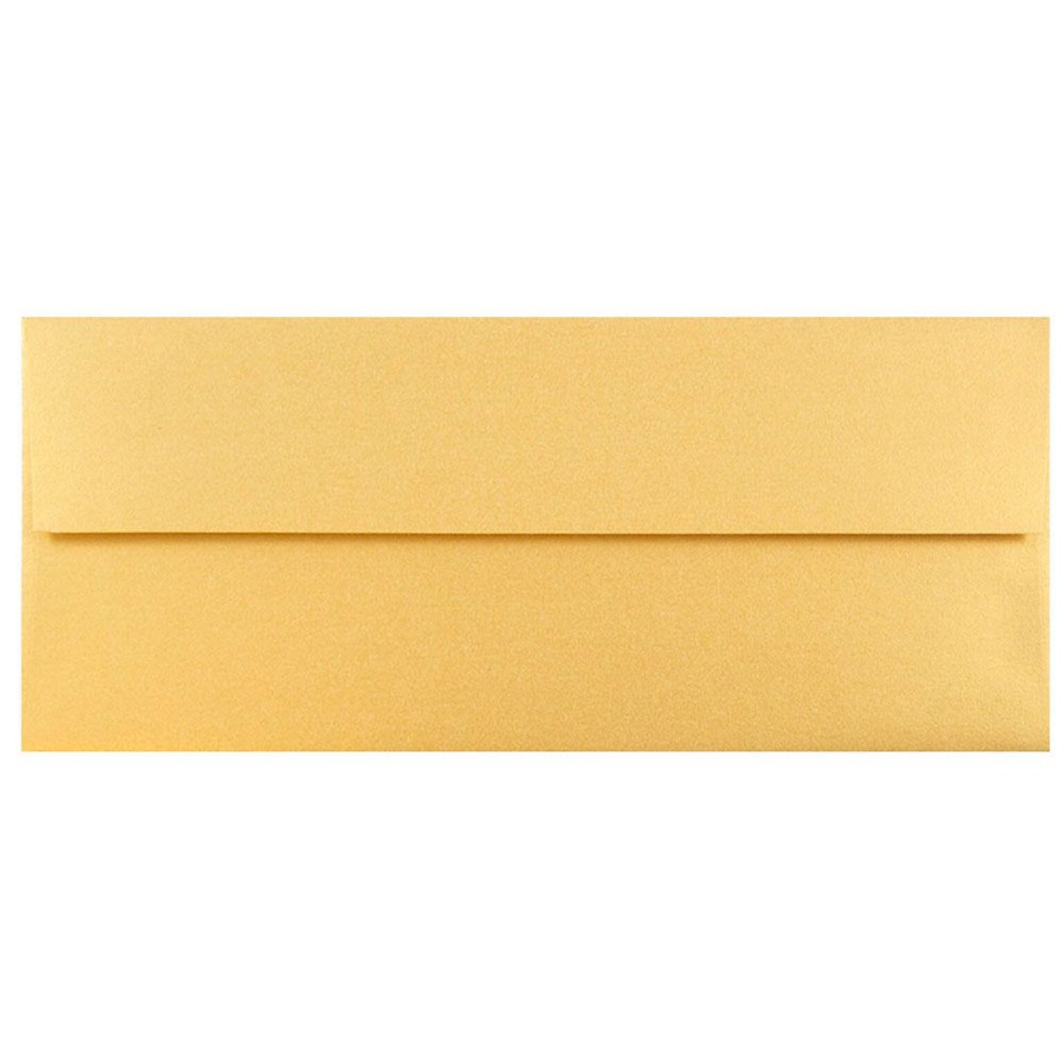 JAM Paper Open End #10 Business Envelope, 4 1/8 x 9 1/2, Metallic Gold, 50/Pack (SD5360 07I)