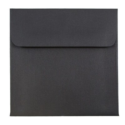 JAM Paper 5 x 5 Square Invitation Envelopes, Black Linen, 25/Pack (V01209)