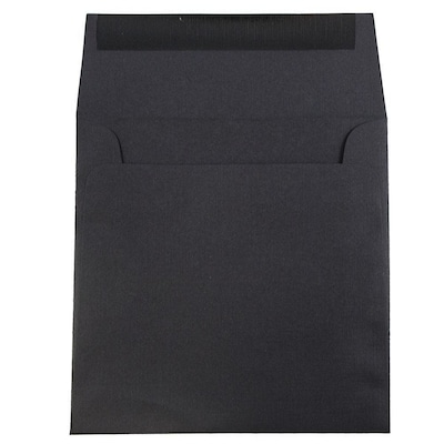 JAM Paper 5.5 x 5.5 Square Invitation Envelopes, Black Linen, Bulk 250/Box (V01210H)