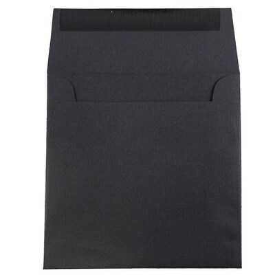 JAM Paper® 5.5 x 5.5 Square Invitation Envelopes, Black Linen, 50/Pack (V01210I)