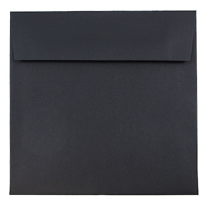 JAM Paper® 6.5 x 6.5 Square Invitation Envelopes, Black Linen, 25/Pack (V01211)