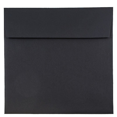 JAM Paper 8.5 x 8.5 Square Invitation Envelopes, Black Linen, 50/Pack (V01214I)