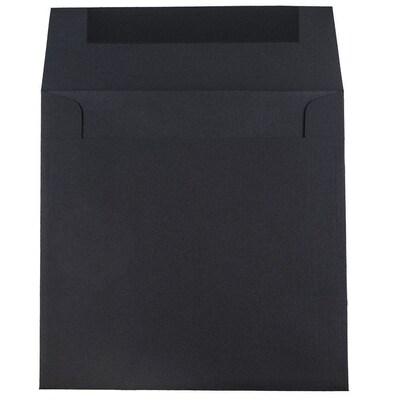 JAM Paper 8.5 x 8.5 Square Invitation Envelopes, Black Linen, 25/Pack (V01214)
