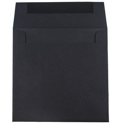 JAM Paper 9 x 9 Square Invitation Envelopes, Black Linen, 25/Pack (V01215)